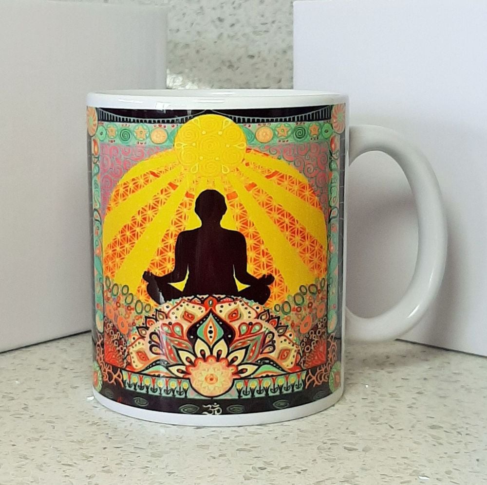 Buddha Meditating  Mandala Mug