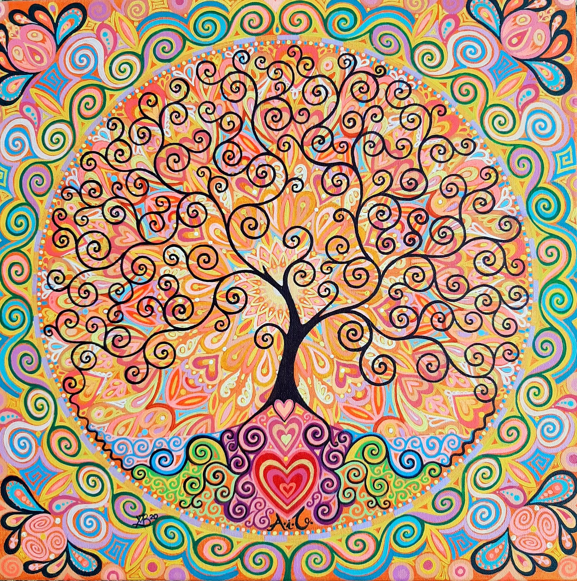 Tree of Life & Hearts Mandala