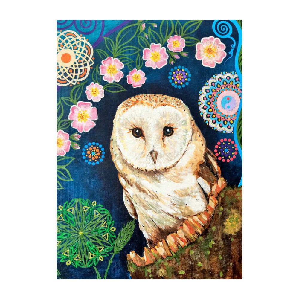 Barn Owl and Bramble print