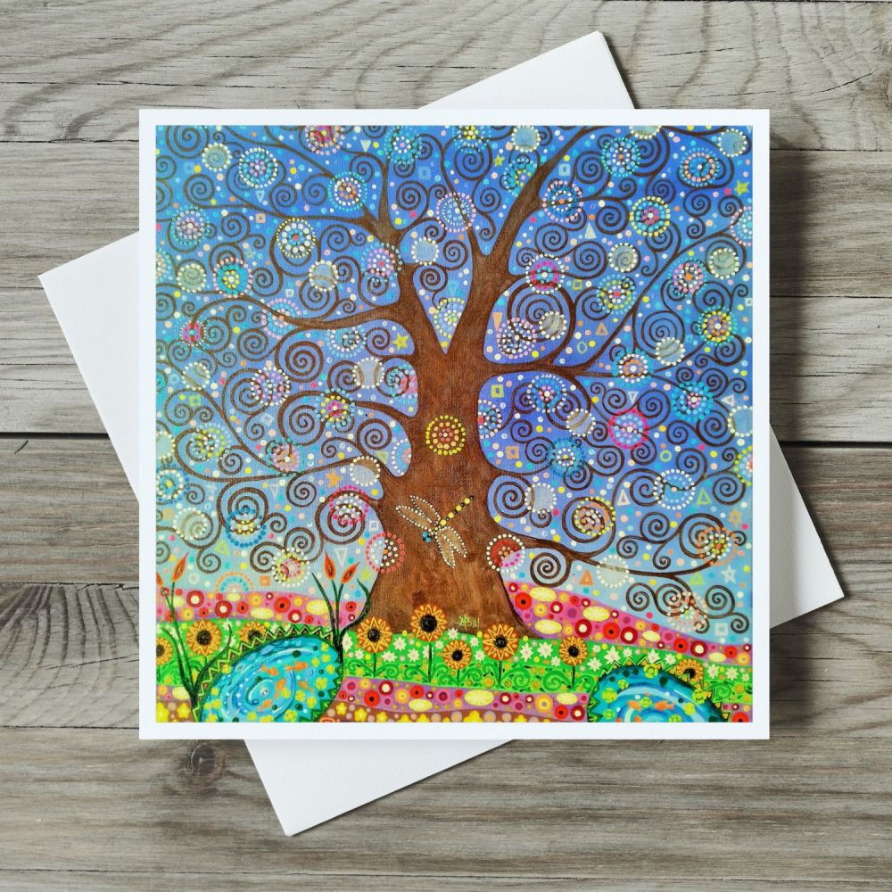 Tree of Life & Dragonfly card