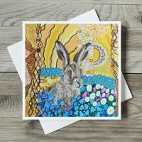 Hare Art Nouveau card