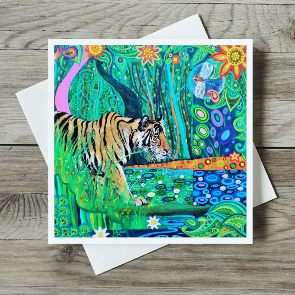 Tiger & Art Nouveau Jungle card