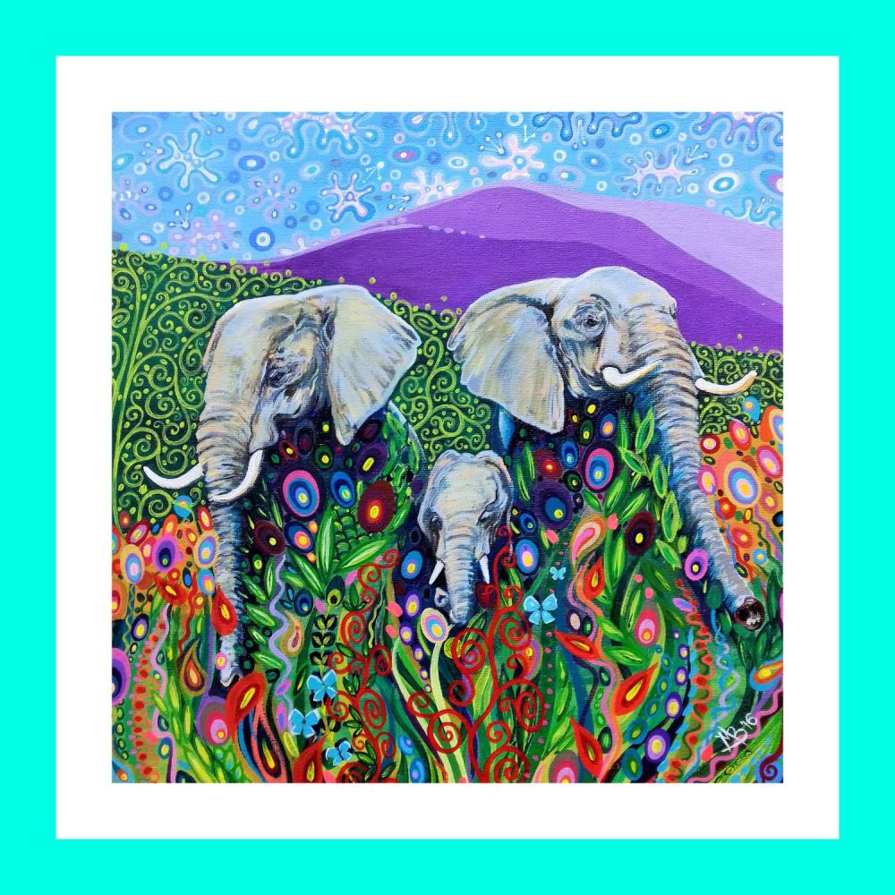 African Elephants print