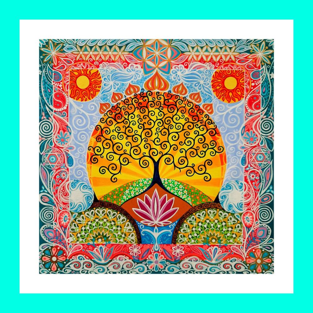 Lotus Flower & Tree print