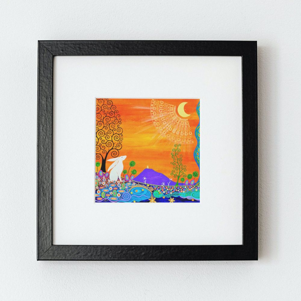 Glastonbury Tor Gazing Hare print