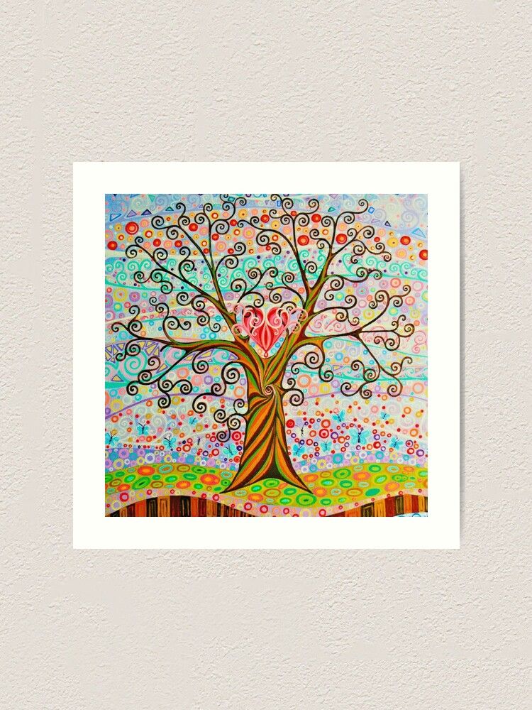 Tree of Life & Love Heart art print