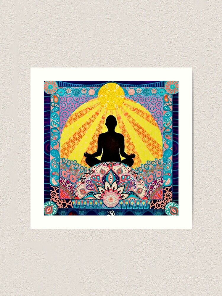 Meditate yoga and meditation art print