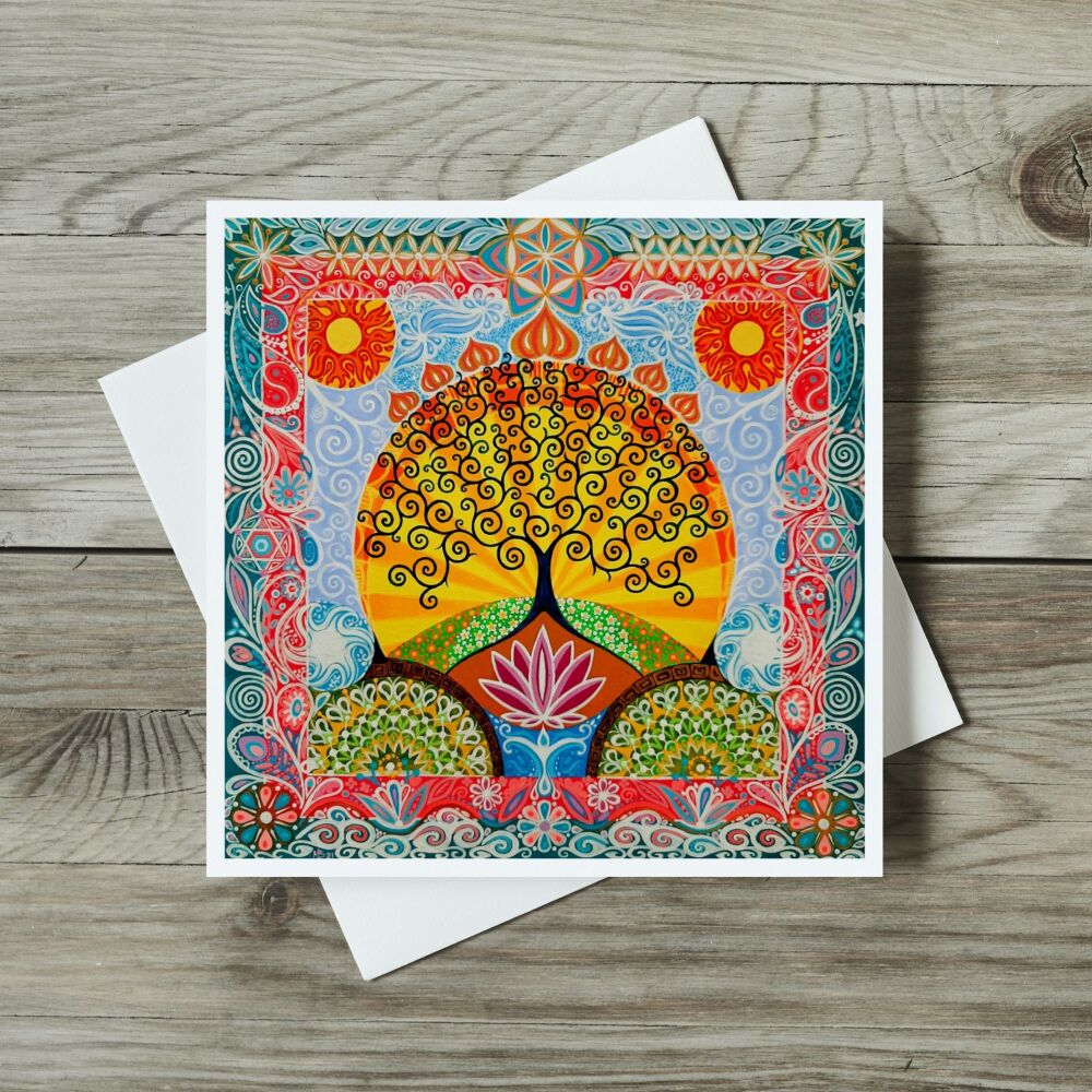 Lotus Flower & Tree of Life card
