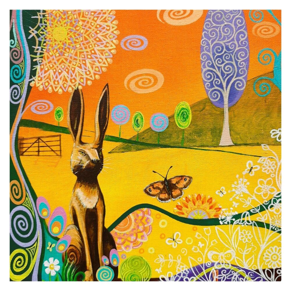 Hare mini art print