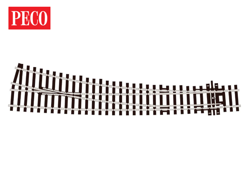 OO Curved Turnout, Large radius, Right hand SLE86 Code 100 Electrofrog