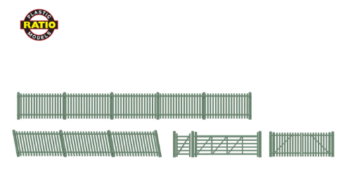 Station Fencing Ramps and Gates, Green GWR OO