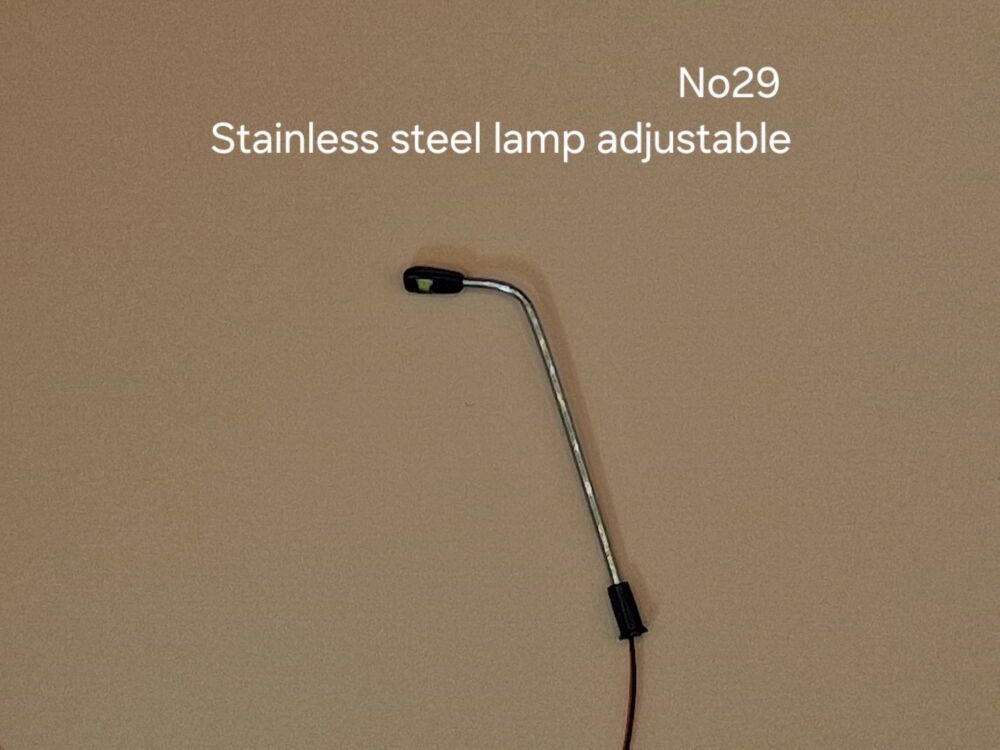 029 No 29 - N gauge 3V single stainless steel light adjustable, price is for pack of three