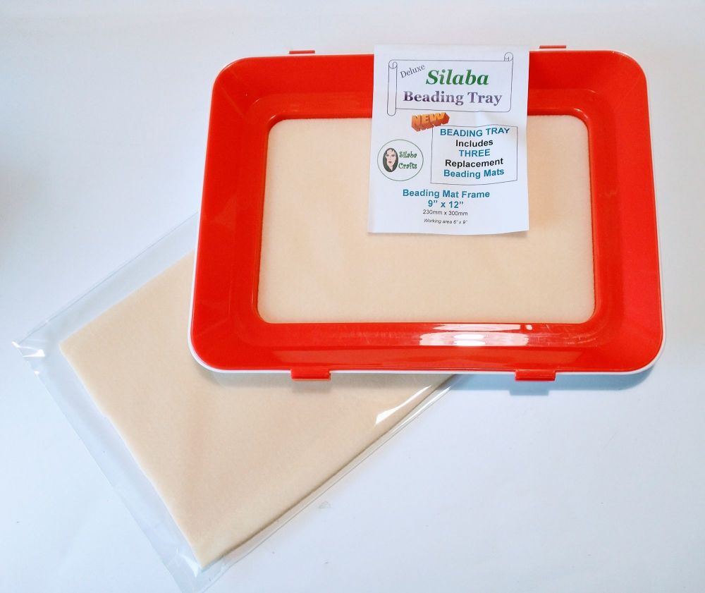 PLASTIC TRAY - BEADING MAT HOLDER  with 3 Replacement MATS