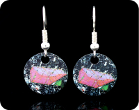 <!-- 00152 -->Pyroxene from Vesuvius, Italy rock thin section Earrings (ER48)