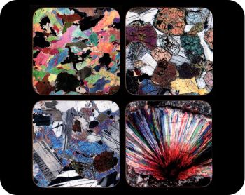  Four Scottish Geology Rock Thin Section Image Coasters - Interesting geology gift (Co-Scot4)
