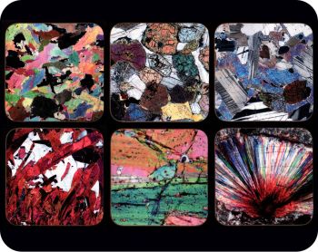  Six Rock thin section image Geology Coasters - great gift for a geologist (Co-Geo6)
