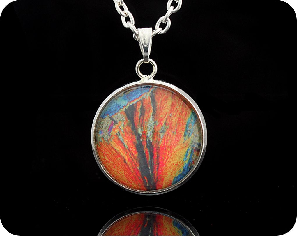 Barytes from Strontian, Scotland rock thin section Geology Pendant (P63)
