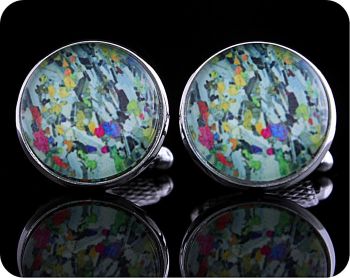 Eucrite from Ardnamurchan, Scotland rock thin section Cufflinks (CL65)
