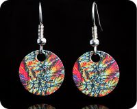 <!-- 00112 -->Geology earrings - Barytes from Castleton, England rock thin section Earrings (ER64)