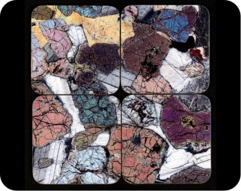 Ardnamurchan, Scotland gift - Peridotite rock thin section set of 4 geology coasters