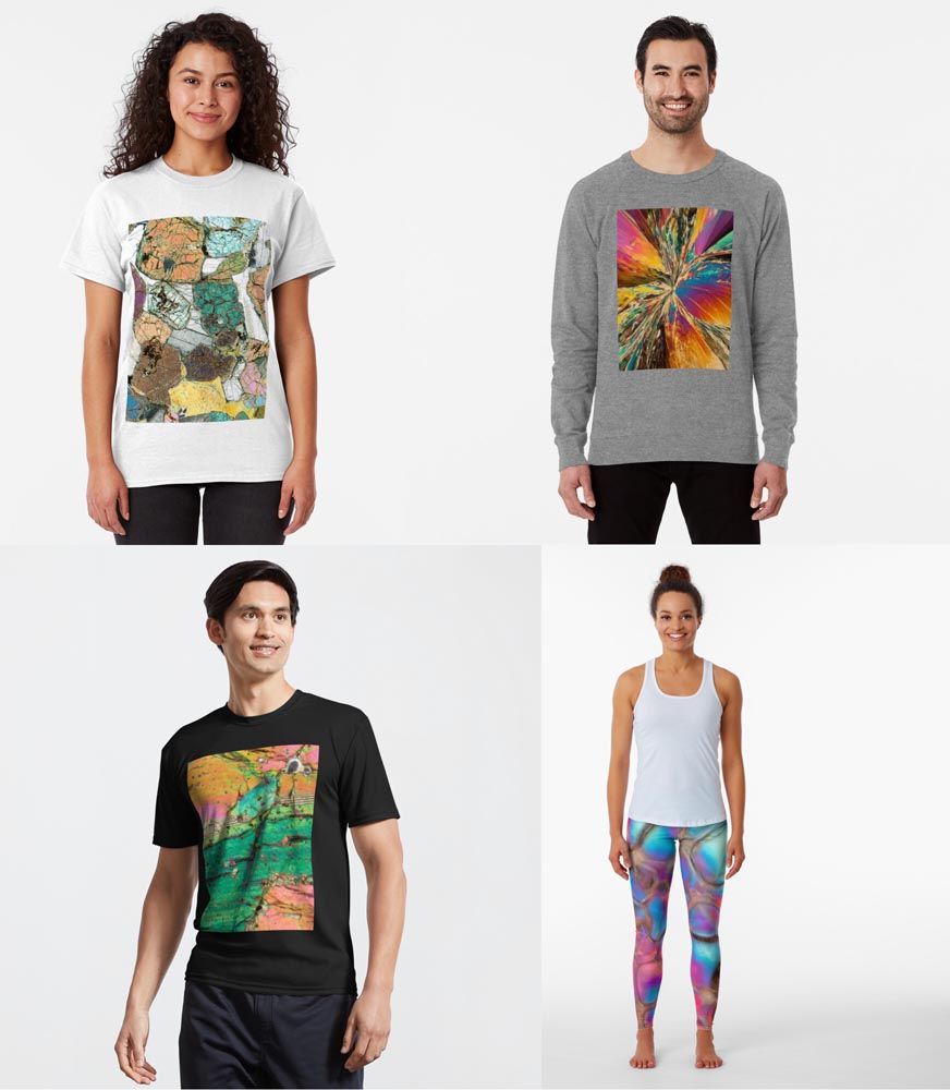Science clothing - microscope photo t-shirts, sweatshirts, leggings