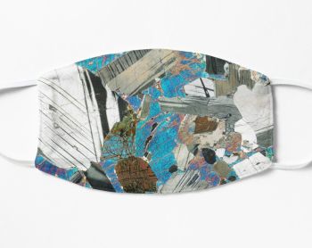 Geology Face Mask - Gabbro from Huntly, Scotland rock thin section image (FM43)