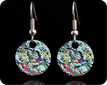 Geology earrings - Eucrite from Ardnamurchan, Scotland rock thin section Earrings (ER65)