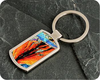 Barytes from Strontian, Scotland rock thin section Keyring (K63)