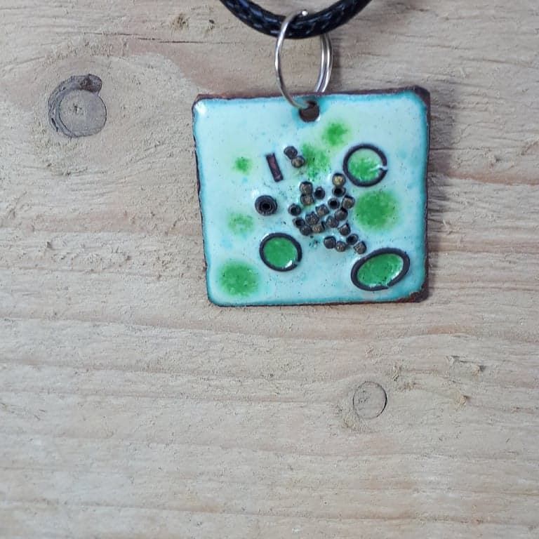 green and blue necklace