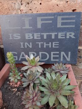 Slate Sign - Life Is Better in the Garden 
