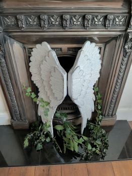 Large Angel Wings, Christmas Wall Decoration, Painted Wings made with Salvaged Materials, Gift for the Home, Handmade in UK