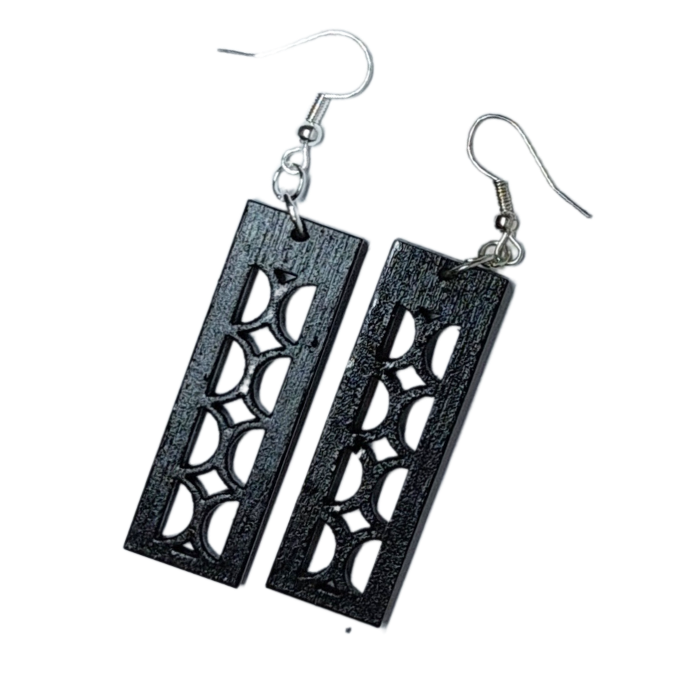 Laser Cut Ply Earring in a Panel Style available in 8 sensational colours