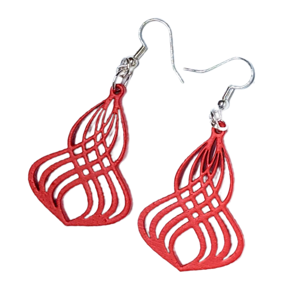 Laser Cut Ply Earring in a Up Lantern Style available in 8 sensational colours