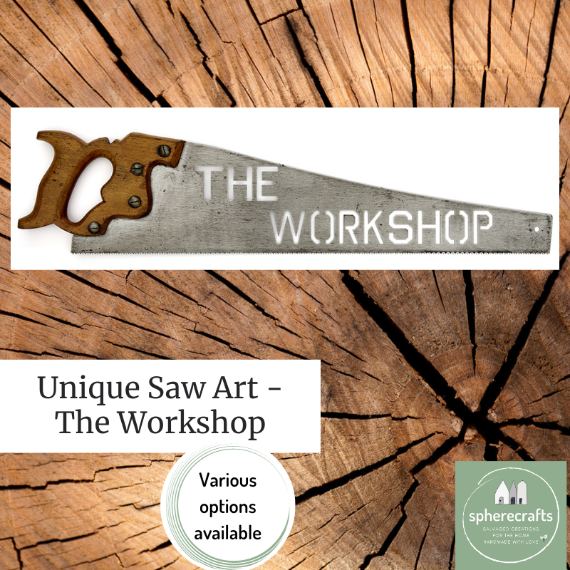 Laser Cut Vintage Saw Wall Art / Sign - The Workshop
