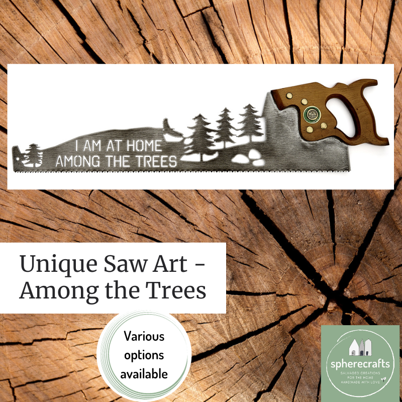 Vintage Saw Wall Art - Amongst the trees Themed Laser Cut Art for Interiors
