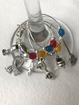 Wine Glass Charms, Harry Potter Inspired.