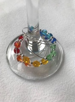 Wine Glass Charms, Bright Crystals.