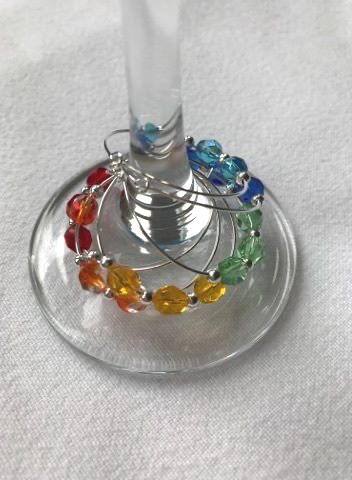 Crystal Wine Glass Charms, Bright.