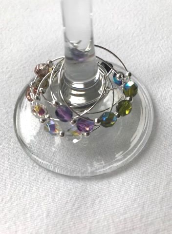 Crystal Wine Glass Charms, Bright.