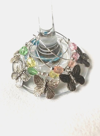 Wine Glass Charms - Butterflies