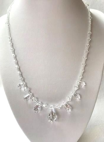 Crystal Swarovski Droplet Necklace - Plain Crystal