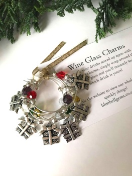 Xmas Wine Glass Charms - Christmas Presents.