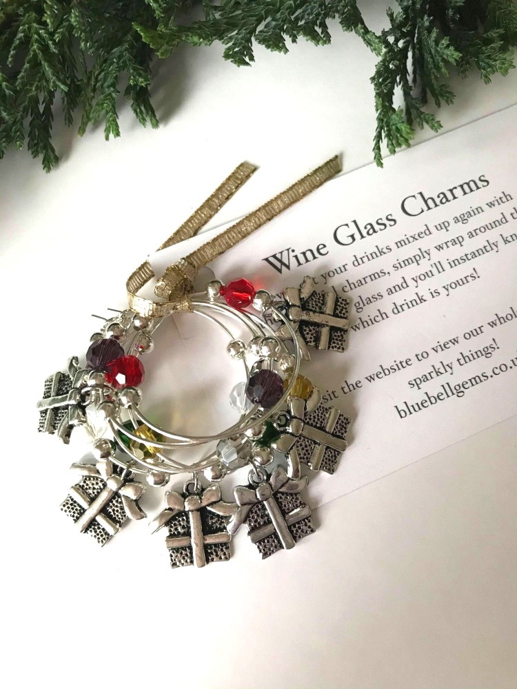 Christmas Wine Glass Charms - Presents