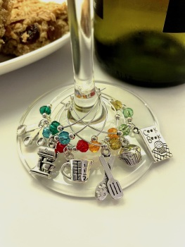 Wine Glass Charms - Bake Off.