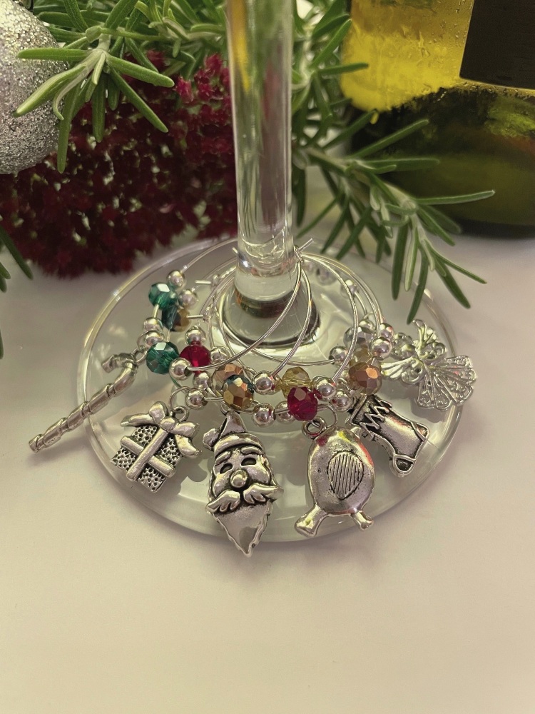 Wine Glass Charms - Xmas mixed charms.
