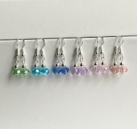 Dainty Crystal Earrings, Pastel Colours