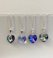 1, Swarovski Heart Necklace - Purples