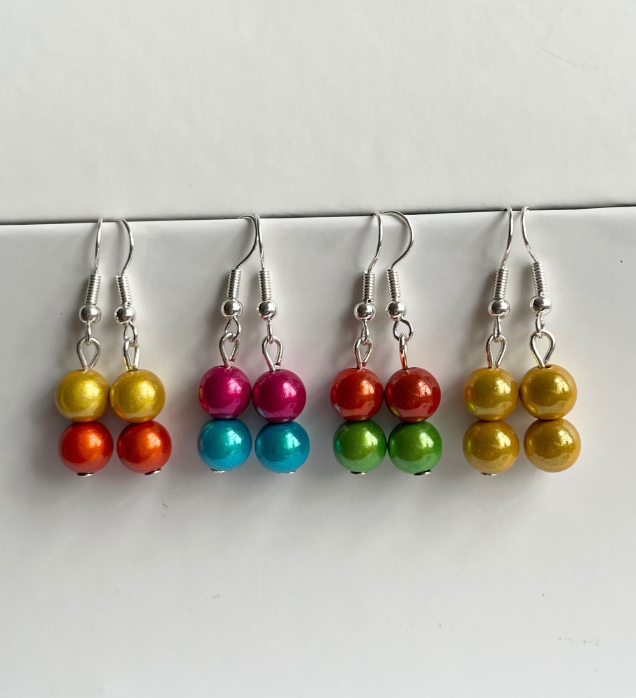 Illusion bead earrings -16 colour options