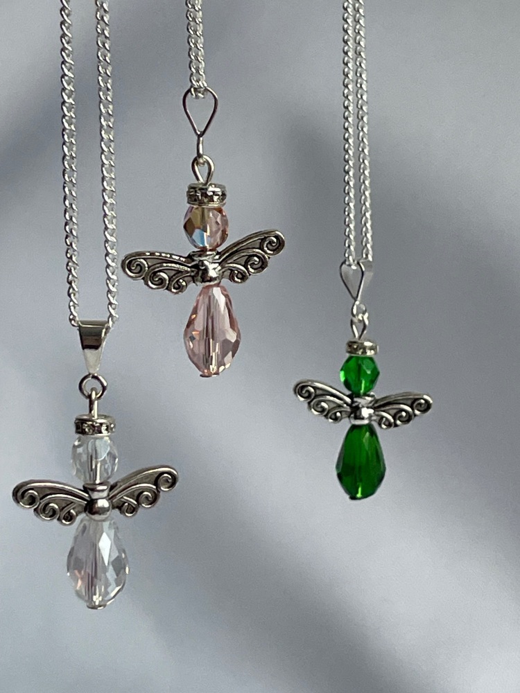 Angel Crystal Necklace - 3 Colour Options