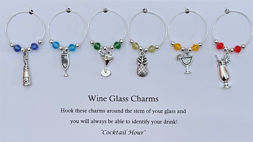 Wine Glass Charms - Cocktail Hour!